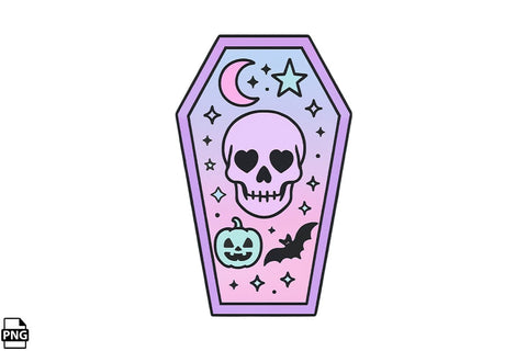 Halloween Pastel Goth Coffin PNG Clipart Bundle Printable File Sublimation Creativedesigntee 