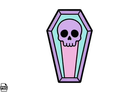 Halloween Pastel Goth Coffin PNG Clipart Bundle Printable File Sublimation Creativedesigntee 