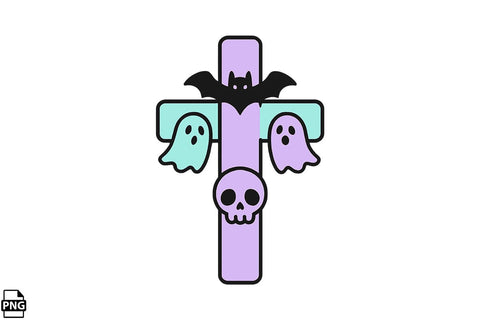 Halloween Pastel Goth Cross PNG Clipart Bundle Printable File Sublimation Creativedesigntee 