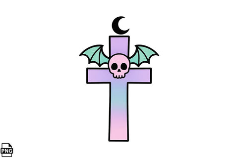 Halloween Pastel Goth Cross PNG Clipart Bundle Printable File Sublimation Creativedesigntee 