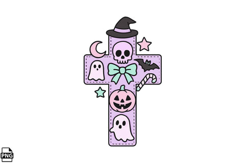 Halloween Pastel Goth Cross PNG Clipart Bundle Printable File Sublimation Creativedesigntee 