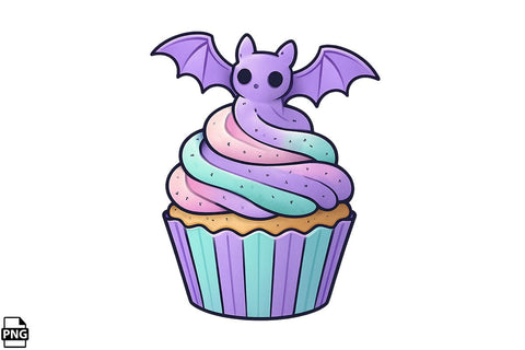 Halloween Pastel Goth Cupcake PNG Clipart Bundle Printable File Sublimation Creativedesigntee 