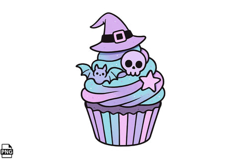 Halloween Pastel Goth Cupcake PNG Clipart Bundle Printable File Sublimation Creativedesigntee 