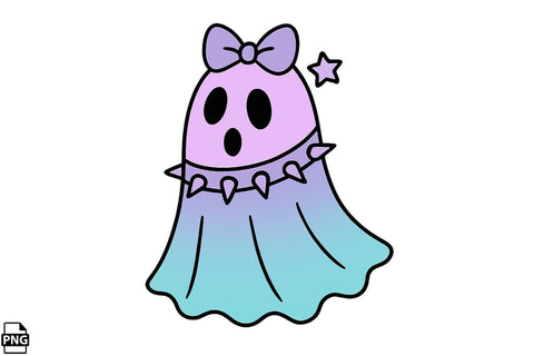 Halloween Pastel Goth Ghost PNG Clipart Bundle Printable File Sublimation Creativedesigntee 