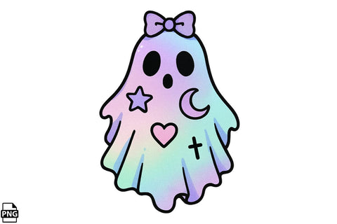 Halloween Pastel Goth Ghost PNG Clipart Bundle Printable File Sublimation Creativedesigntee 