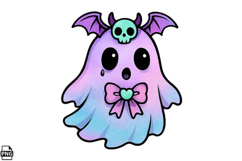 Halloween Pastel Goth Ghost PNG Clipart Bundle Printable File Sublimation Creativedesigntee 