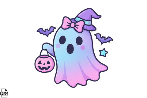 Halloween Pastel Goth Ghost PNG Clipart Bundle Printable File Sublimation Creativedesigntee 