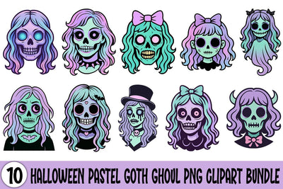Halloween Pastel Goth Ghoul PNG Clipart Bundle Printable File Sublimation Creativedesigntee 