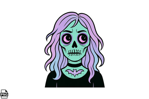 Halloween Pastel Goth Ghoul PNG Clipart Bundle Printable File Sublimation Creativedesigntee 