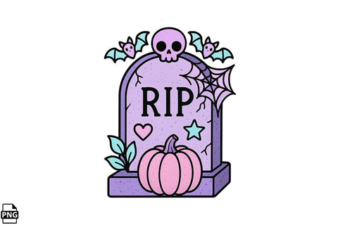 Halloween Pastel Goth Gravestone PNG Clipart Bundle Printable File Sublimation Creativedesigntee 