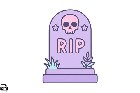 Halloween Pastel Goth Gravestone PNG Clipart Bundle Printable File Sublimation Creativedesigntee 