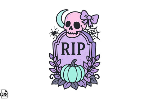 Halloween Pastel Goth Gravestone PNG Clipart Bundle Printable File Sublimation Creativedesigntee 