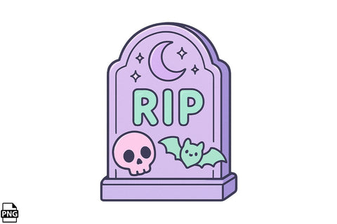 Halloween Pastel Goth Gravestone PNG Clipart Bundle Printable File Sublimation Creativedesigntee 