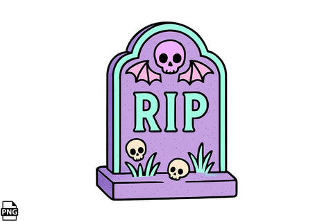 Halloween Pastel Goth Gravestone PNG Clipart Bundle Printable File Sublimation Creativedesigntee 