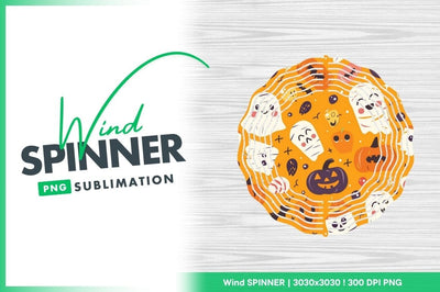Halloween Pattern with Pumpkins Ghosts Bats and Candy on Orange Background Sublimation Regulrcrative 