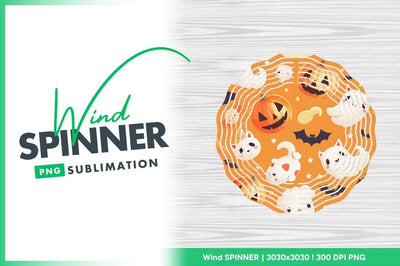 Halloween Pattern with Pumpkins Ghosts Bats Candy Stars on Orange Background Sublimation Regulrcrative 