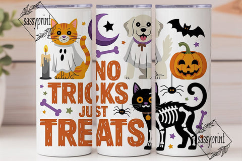 Halloween Pet Ghosts 20oz Tumbler Wrap Sublimation sassyprint 