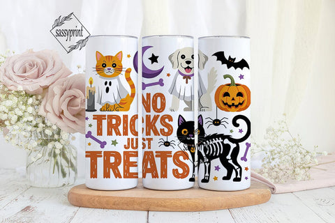 Halloween Pet Ghosts 20oz Tumbler Wrap Sublimation sassyprint 