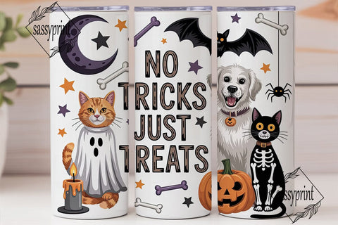 Halloween Pet Ghosts 20oz Tumbler Wrap Sublimation sassyprint 