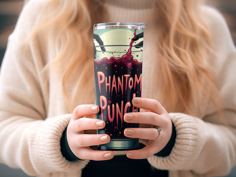 Halloween Phantom Punch Tumbler Wrap PNG Sublimation Luvleigh Digitals 
