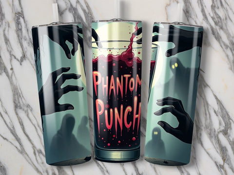 Halloween Phantom Punch Tumbler Wrap PNG Sublimation Luvleigh Digitals 