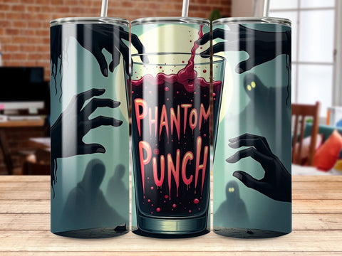 Halloween Phantom Punch Tumbler Wrap PNG Sublimation Luvleigh Digitals 