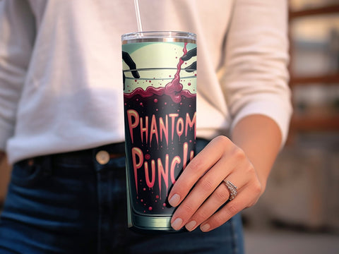 Halloween Phantom Punch Tumbler Wrap PNG Sublimation Luvleigh Digitals 