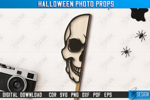 Halloween Photo Booth Props Laser Cut Bundle, Halloween Party Accessories SVG, Halloween Quotes SVG, Halloween Ornaments, Party Decorations, Halloween Bash, Photo Sticks SVG Fly Design 