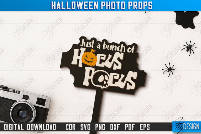 Halloween Photo Booth Props Laser Cut Design, Party Accessory SVG, Halloween Quotes SVG, Halloween Ornaments, Party Decorations, Halloween Bash, Photo Sticks SVG Fly Design 