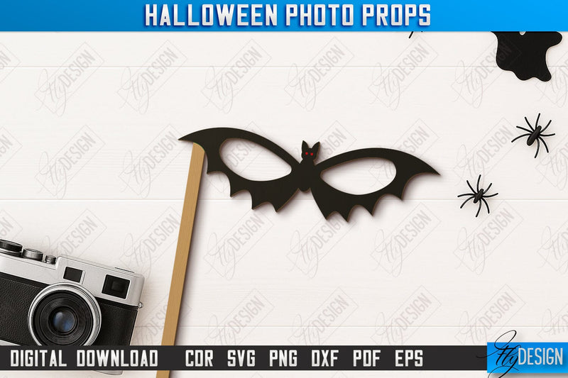 Halloween Photo Booth Props Laser Cut Design, Party Accessory SVG, Halloween Quotes SVG, Halloween Ornaments, Party Decorations, Halloween Bash, Photo Sticks SVG Fly Design 