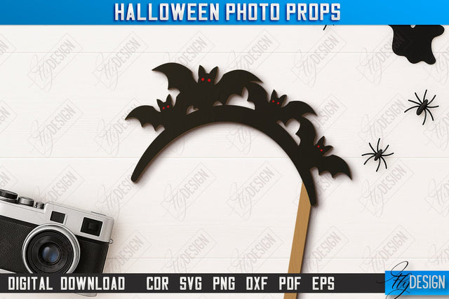 Halloween Photo Booth Props Laser Cut Design, Party Accessory SVG, Halloween Quotes SVG, Halloween Ornaments, Party Decorations, Halloween Bash, Photo Sticks SVG Fly Design 