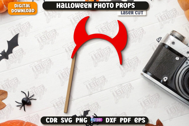 Halloween Photo Booth Props Laser Cut | Party Glasses | Holiday | CNC File SVG The T Store Design 