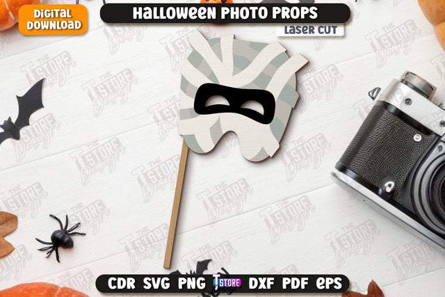 Halloween Photo Booth Props Laser Cut | Party Glasses | Holiday | CNC File SVG The T Store Design 