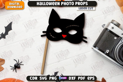 Halloween Photo Booth Props Laser Cut | Party Glasses | Holiday | CNC File SVG The T Store Design 