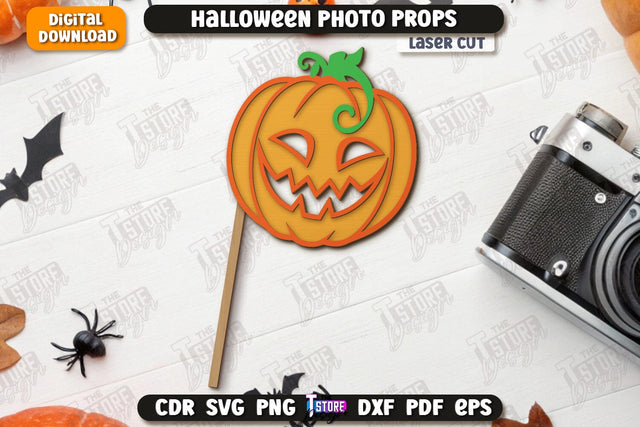 Halloween Photo Booth Props Laser Cut | Party Glasses | Holiday | CNC File SVG The T Store Design 