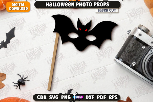 Halloween Photo Booth Props Laser Cut | Party Glasses | Holiday | CNC File SVG The T Store Design 
