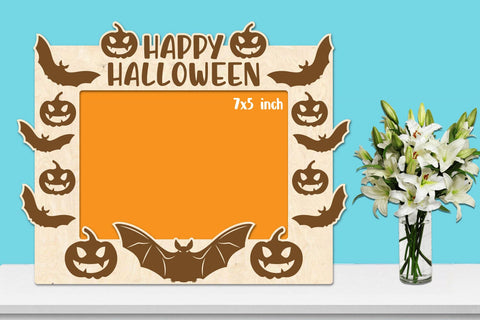 Halloween Photo Frame Laser Engraving SVG zafrans studio 