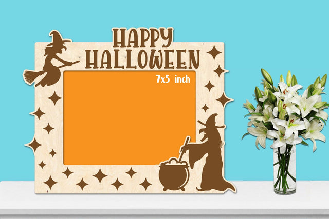 Halloween Photo Frame Laser Engraving SVG zafrans studio 