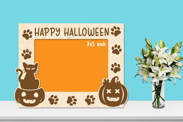Halloween Photo Frame Laser Engraving SVG zafrans studio 