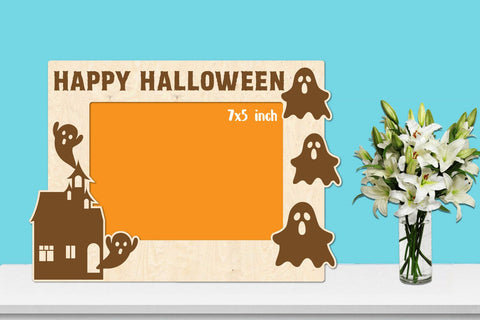 Halloween Photo Frame Laser Engraving SVG zafrans studio 