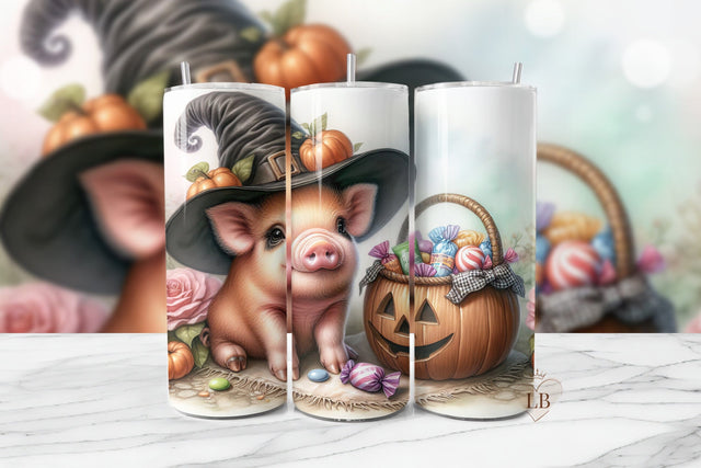 Halloween Pig Tumbler Wrap with Candy Sublimation BijouBay 
