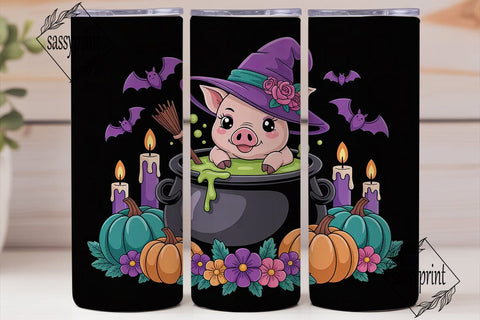 Halloween Piglet Tumbler Wrap Sublimation sassyprint 
