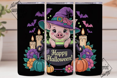 Halloween Piglet Tumbler Wrap Sublimation sassyprint 