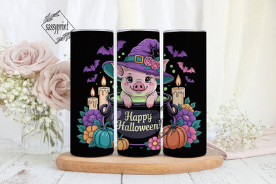Halloween Piglet Tumbler Wrap Sublimation sassyprint 
