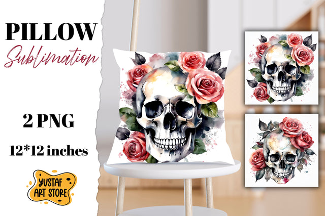 Halloween pillow sublimation. Skull design 2 PNG Sublimation Yustaf Art Store 