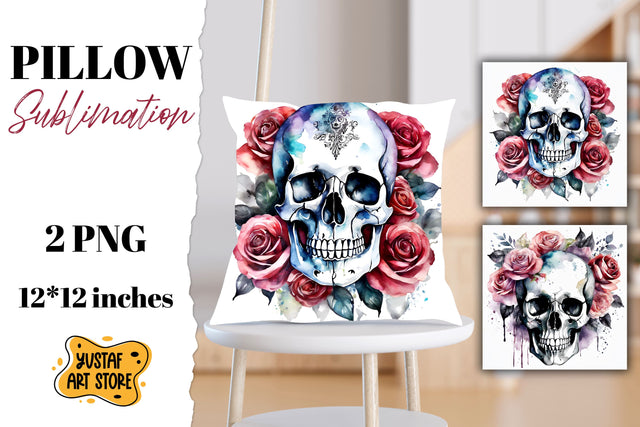 Halloween pillow sublimation. Skull design 2 PNG Sublimation Yustaf Art Store 