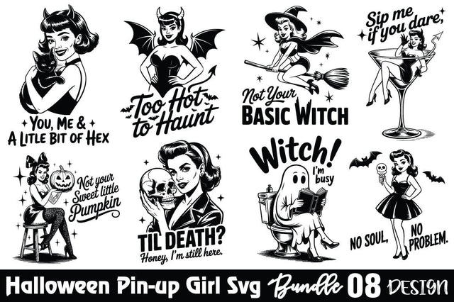 Halloween Pin-up Girl SVG Bundle SVG Angelina750 