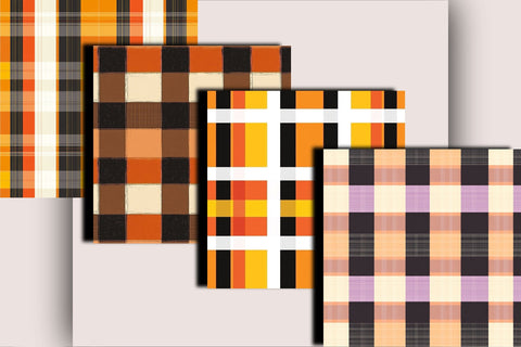 Halloween Plaid Digital Paper Digital Pattern SVGArt 