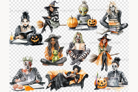 Halloween Planner Clipart | Spooky Fall Autumn Planner Girl SVG GlamArtZhanna 
