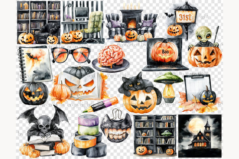 Halloween Planner Clipart | Spooky Fall Autumn Planner Girl SVG GlamArtZhanna 
